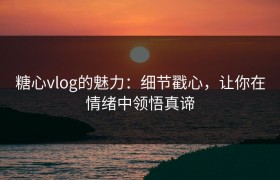 糖心vlog的魅力：细节戳心，让你在情绪中领悟真谛