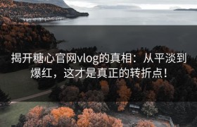 揭开糖心官网vlog的真相：从平淡到爆红，这才是真正的转折点！