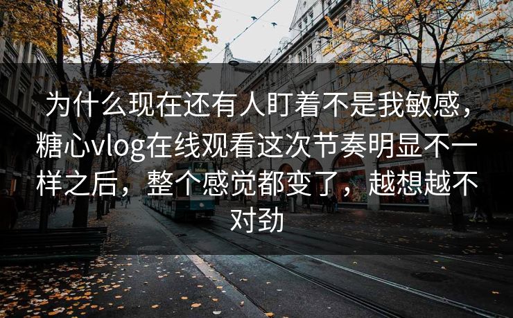 为什么现在还有人盯着不是我敏感，糖心vlog在线观看这次节奏明显不一样之后，整个感觉都变了，越想越不对劲