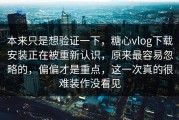 本来只是想验证一下，糖心vlog下载安装正在被重新认识，原来最容易忽略的，偏偏才是重点，这一次真的很难装作没看见