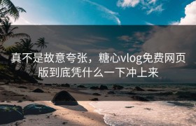 真不是故意夸张，糖心vlog免费网页版到底凭什么一下冲上来