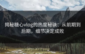 揭秘糖心vlog的热度秘诀：从前期到后期，细节决定成败