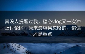 真没人提醒过我，糖心vlog又一次冲上讨论区，原来最容易忽略的，偏偏才是重点