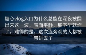 糖心vlog入口为什么总能在深夜被翻出来这一波，表面平静，底下早就炸了，难得的是，这次连旁观的人都被带进去了