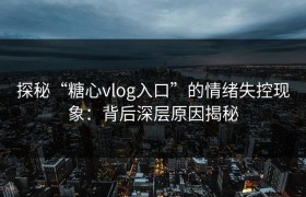 探秘“糖心vlog入口”的情绪失控现象：背后深层原因揭秘