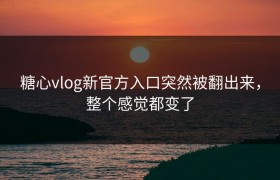 糖心vlog新官方入口突然被翻出来，整个感觉都变了