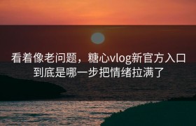 看着像老问题，糖心vlog新官方入口到底是哪一步把情绪拉满了