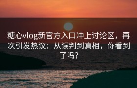 糖心vlog新官方入口冲上讨论区，再次引发热议：从误判到真相，你看到了吗？