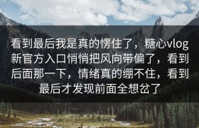 看到最后我是真的愣住了，糖心vlog新官方入口悄悄把风向带偏了，看到后面那一下，情绪真的绷不住，看到最后才发现前面全想岔了