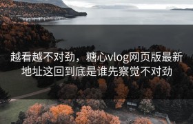 越看越不对劲，糖心vlog网页版最新地址这回到底是谁先察觉不对劲