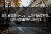 重新发现糖心vlog：从冷门角度解读，这些关键细节你漏掉了！