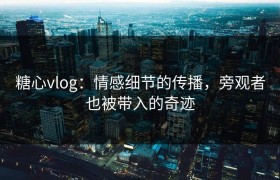糖心vlog：情感细节的传播，旁观者也被带入的奇迹