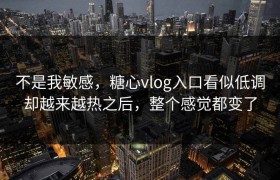 不是我敏感，糖心vlog入口看似低调却越来越热之后，整个感觉都变了