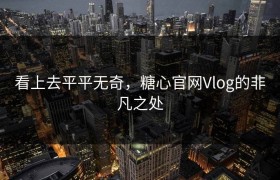 看上去平平无奇，糖心官网Vlog的非凡之处
