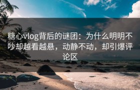 糖心vlog背后的谜团：为什么明明不吵却越看越悬，动静不动，却引爆评论区