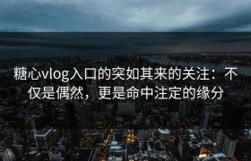 糖心vlog入口的突如其来的关注：不仅是偶然，更是命中注定的缘分