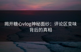 揭开糖心vlog神秘面纱：评论区变味背后的真相
