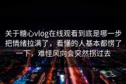 关于糖心vlog在线观看到底是哪一步把情绪拉满了，看懂的人基本都愣了一下，难怪风向会突然拐过去