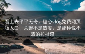 看上去平平无奇，糖心vlog免费网页版入口，关键不是热度，是那种说不清的拉扯感