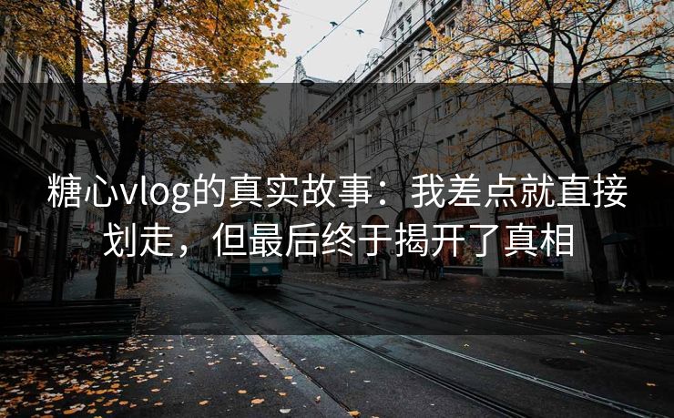 糖心vlog的真实故事：我差点就直接划走，但最后终于揭开了真相