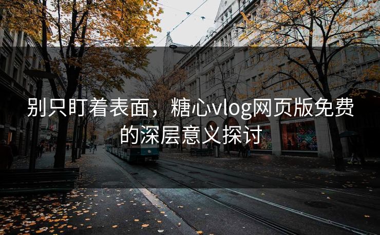 别只盯着表面，糖心vlog网页版免费的深层意义探讨