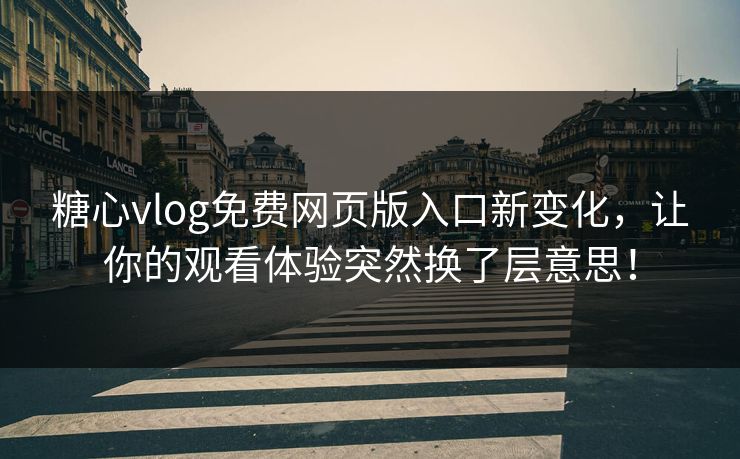 糖心vlog免费网页版入口新变化，让你的观看体验突然换了层意思！