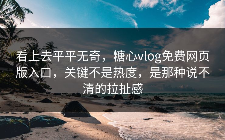 看上去平平无奇，糖心vlog免费网页版入口，关键不是热度，是那种说不清的拉扯感