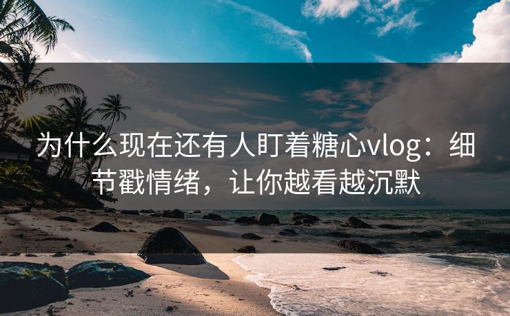 为什么现在还有人盯着糖心vlog：细节戳情绪，让你越看越沉默